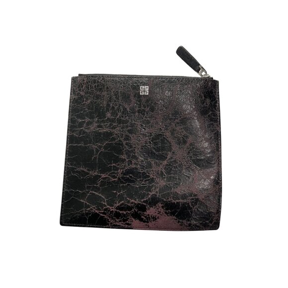 Givenchy Clutch Square Pouch in Black Distressed Leather - Picture 2 of 3